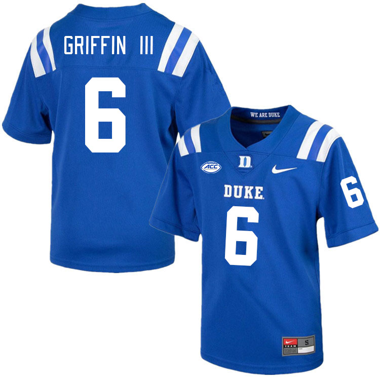 Duke Blue Devils #6 Leon Griffin III College Football Jerseys Stitched Sale-Royal